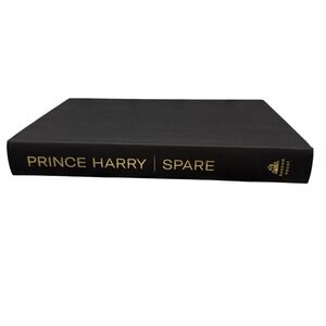 Prince Harry Spare Hardcover Memoir Random House Duke of Sussex Black Gold 2023